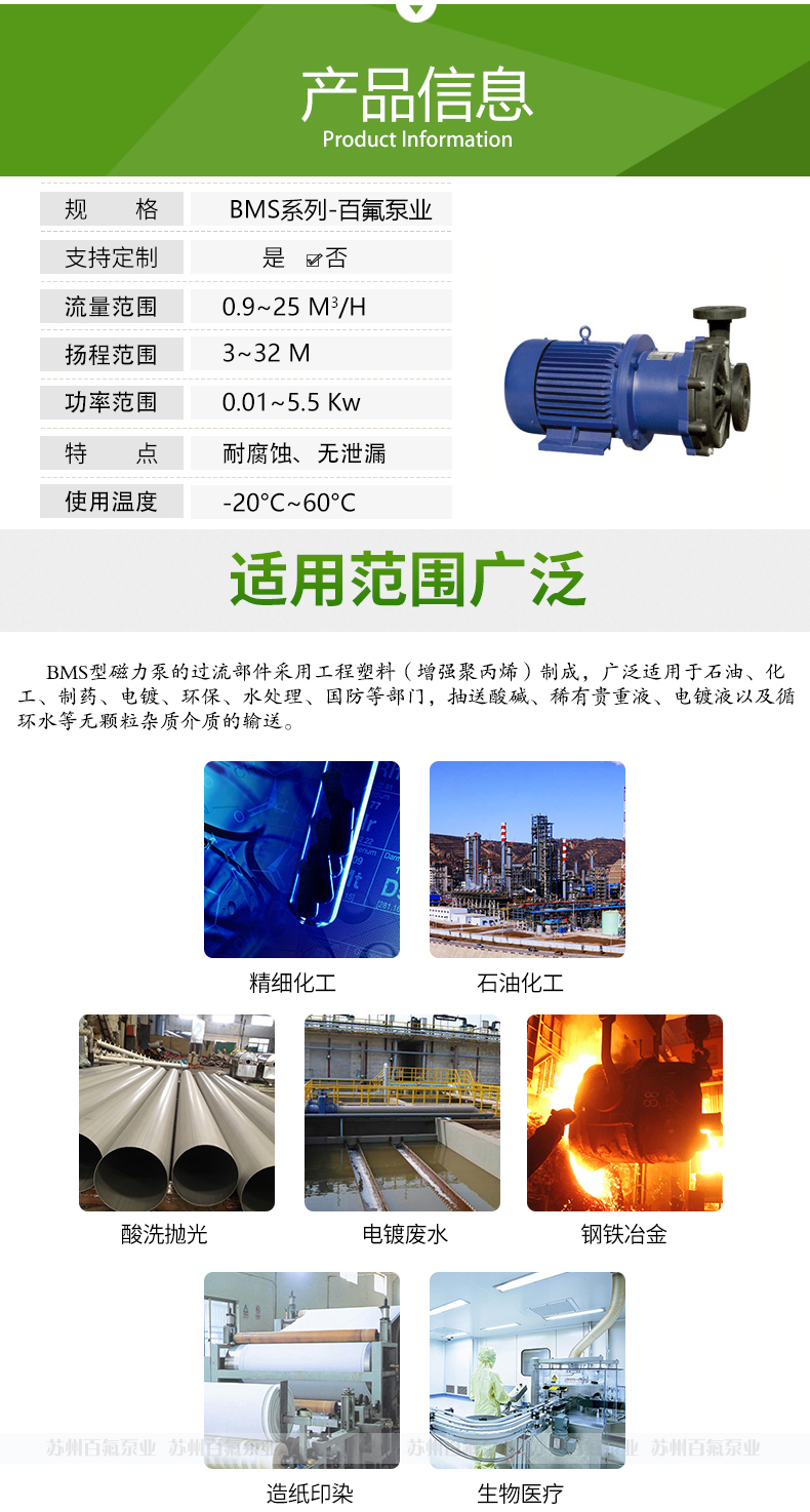 BMS型_塑料磁力（lì）泵(圖2)